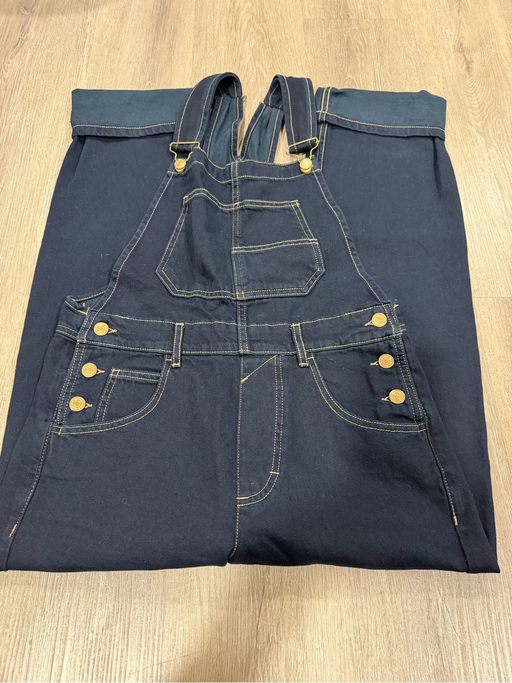 We The Free Dark Navy Denim Overalls